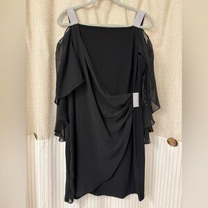 MSK Black Off The Shoulder Dress with Silver Straps